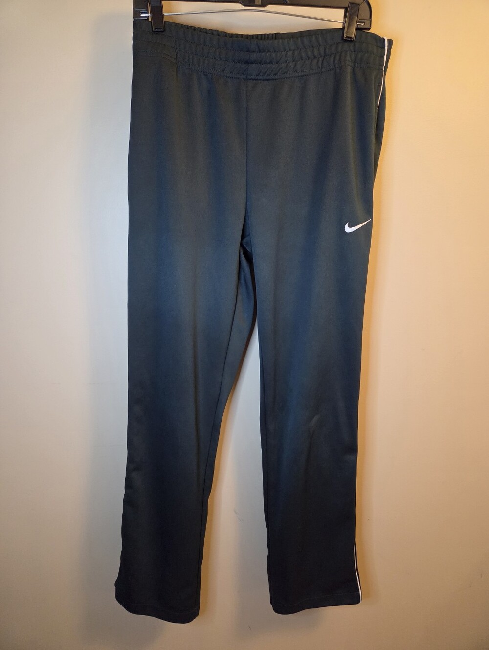 Nike Mens Medium Track Pants Blue Gray White Piping 32 Inseam Athletic Lounge